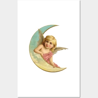 Victorian Moon Cherub Posters and Art